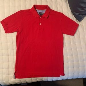 E-Land red pique knit polo shirt sz 12